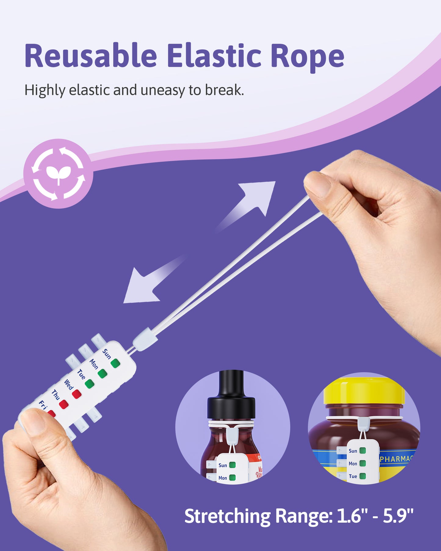 FEATY Compact Pill Reminder, Reusable Pill Tracker