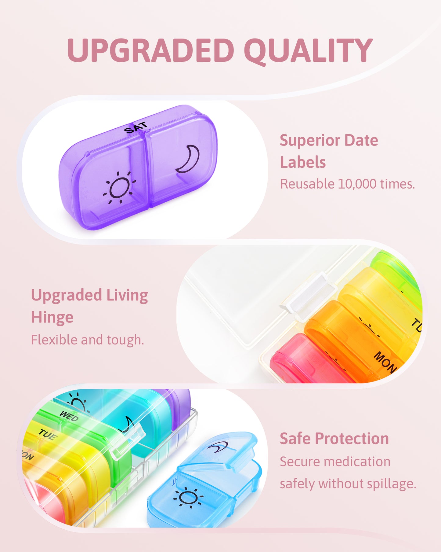 FEATY Weekly Pill Organizer 2 Times a Day