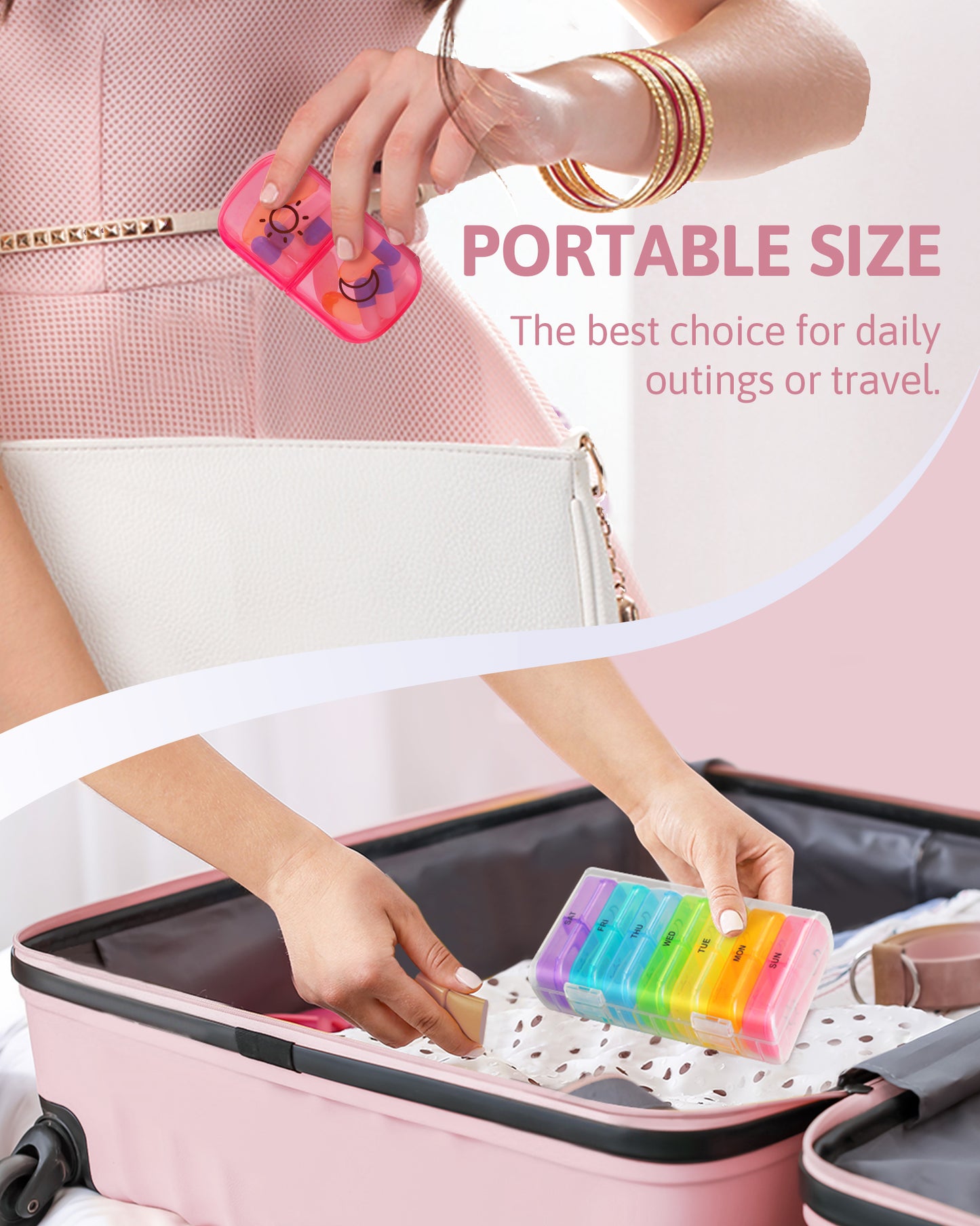 FEATY Weekly Pill Organizer 2 Times a Day