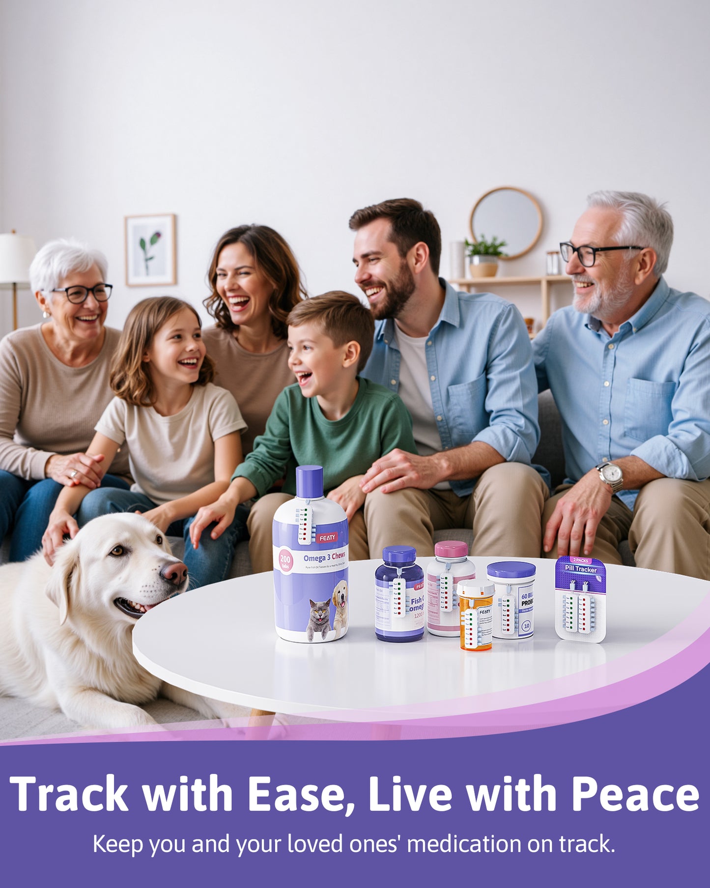 FEATY Compact Pill Reminder, Reusable Pill Tracker