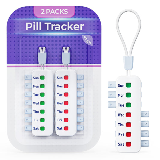 FEATY Compact Pill Reminder, Reusable Pill Tracker