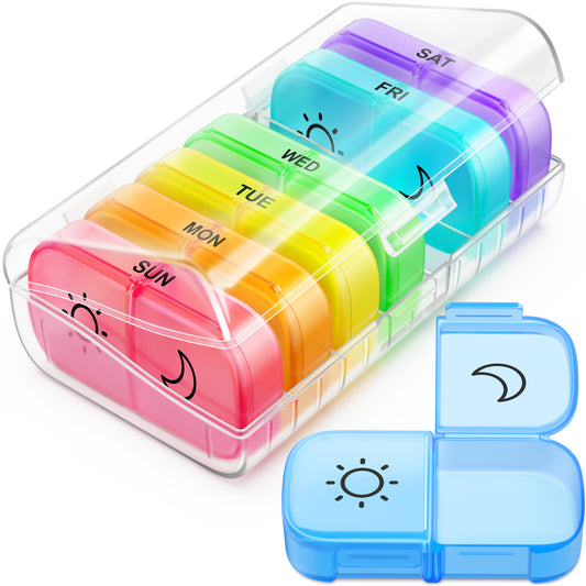FEATY Weekly Pill Organizer 2 Times a Day